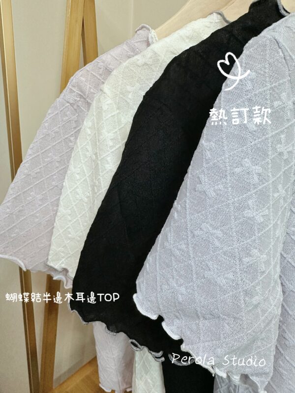 જ⁀➴♡ ✨蝴蝶結木耳邊TOP - Image 4