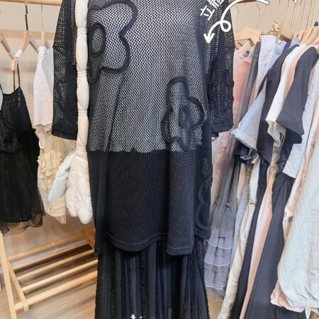 જ⁀➴♡ ✨立體花花網格上衣