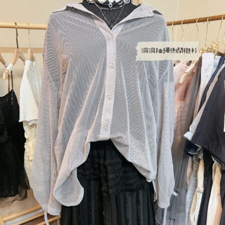 જ⁀➴♡ ✨洞洞抽繩側開襯衫