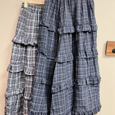 જ⁀➴♡ ✨格紋蛋糕ruffle半身裙