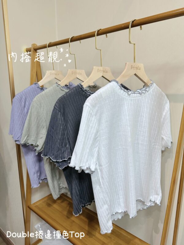 IMG_5535 જ⁀➴♡ ✨Double捲邊撞色Top