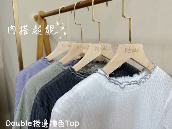 જ⁀➴♡ ✨Double捲邊撞色Top - Image 4
