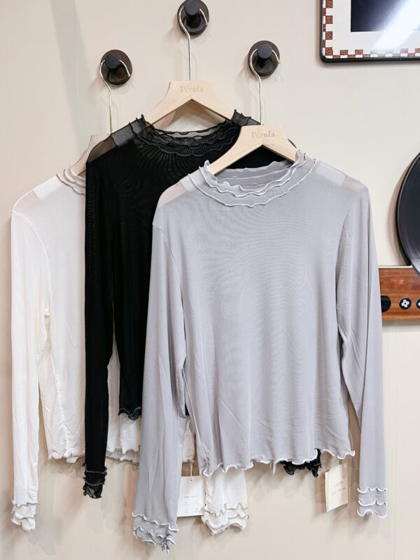 જ⁀➴♡ ✨捲捲透Ruffle Top - Image 2