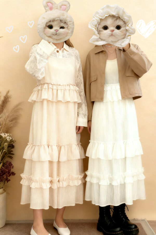 જ⁀➴♡ ✨暗格蛋糕Ruffle OPS - Image 2
