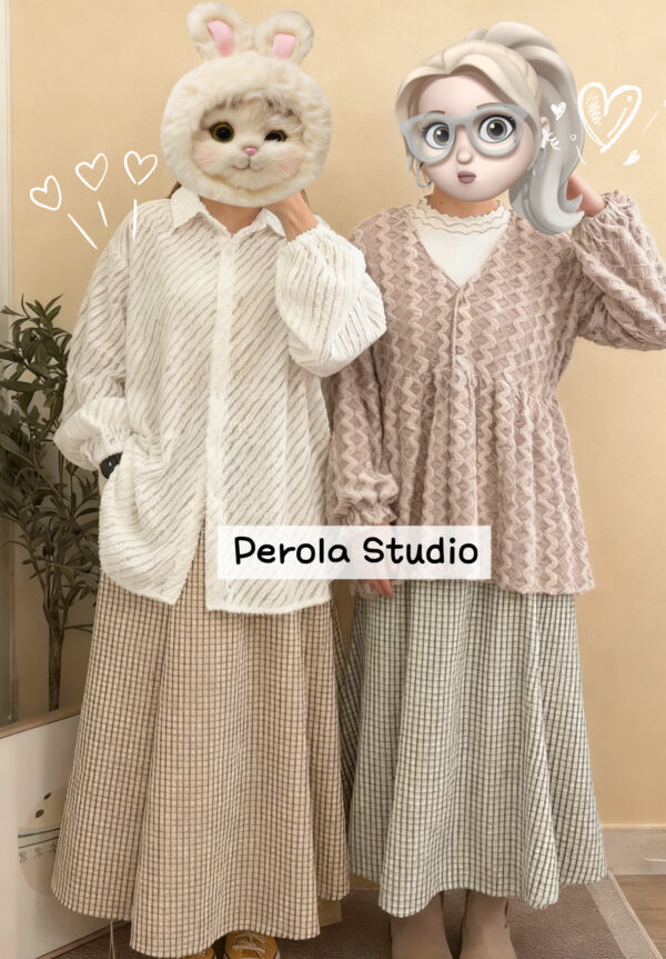 જ⁀➴♡ ✨格紋魚尾半裙