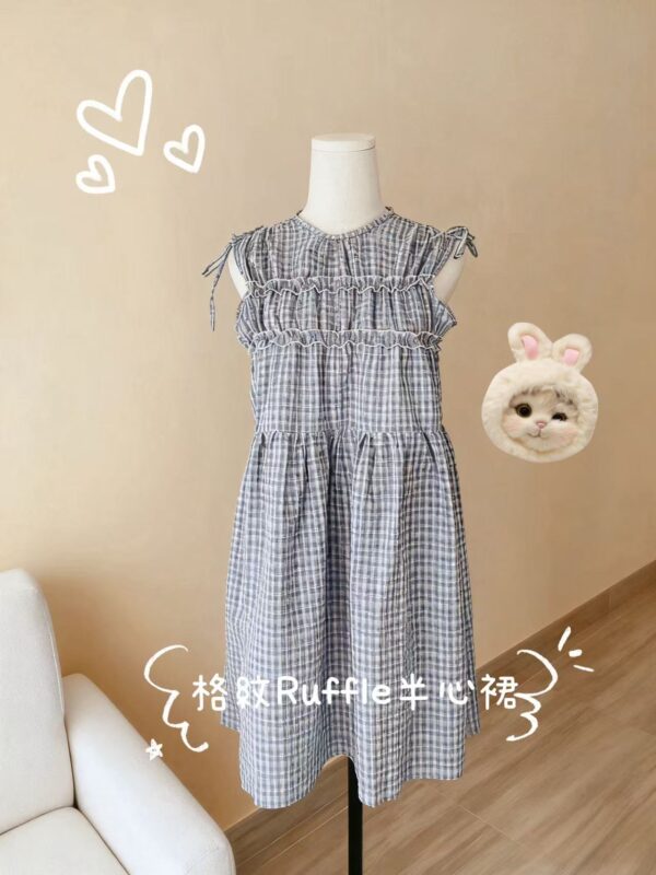 જ⁀➴♡ ✨格紋Rufflel 背心裙 - Image 8
