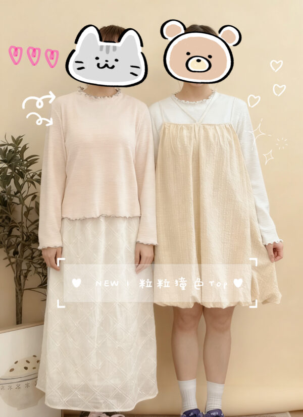 જ⁀➴♡ ✨粒粒撞色Top