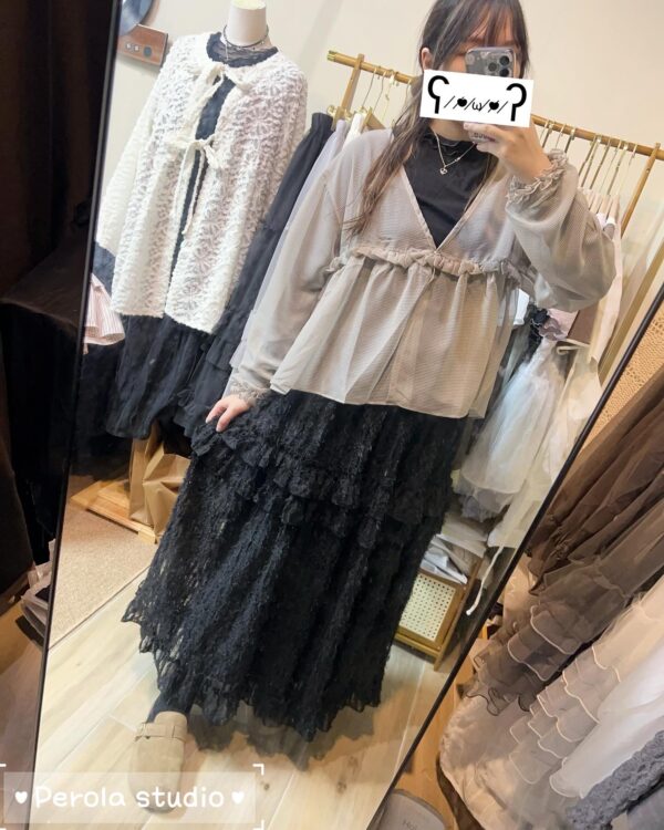 816249B0-3389-402E-B807-2E0C03C37A9D જ⁀➴♡ ✨細格花邊暗扣小外套