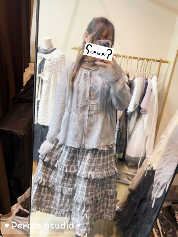 જ⁀➴♡ ✨透紗綁帶外套