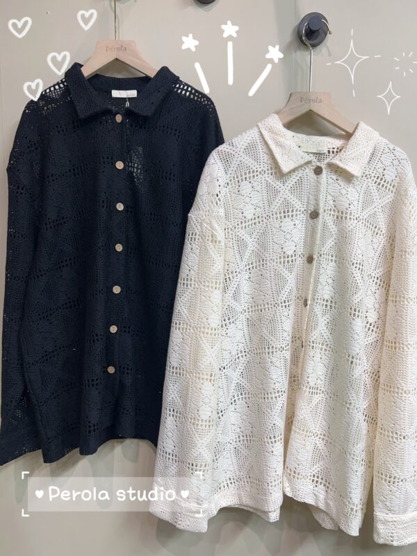 જ⁀➴♡ ✨花花扭空針織外套