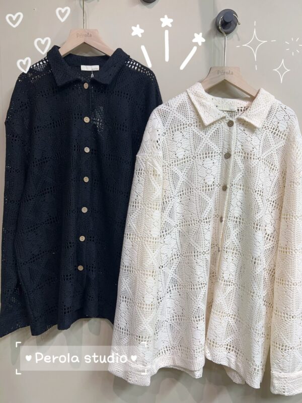 જ⁀➴♡ ✨花花扭空針織外套