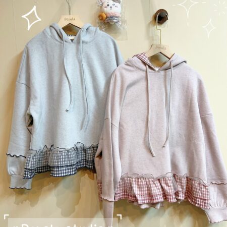 જ⁀➴♡ ✨拼紗格紋Hoodie