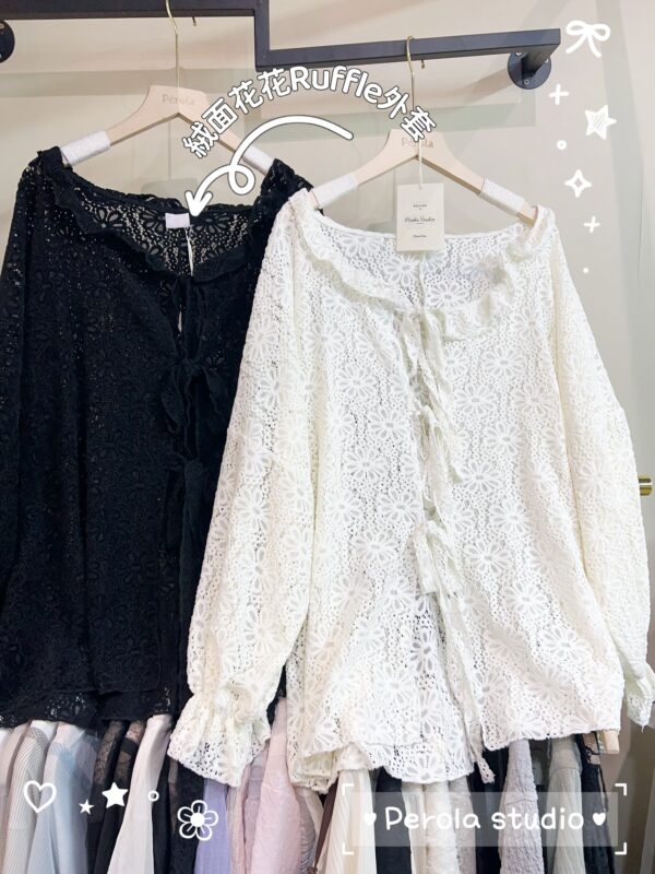 IMG_8715 જ⁀➴♡✨絨面花花Ruffle 外套 (預訂)