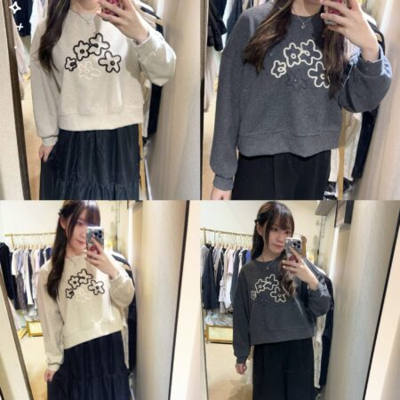 🌼日系花花短款衛衣 + 雙層花邊半裙