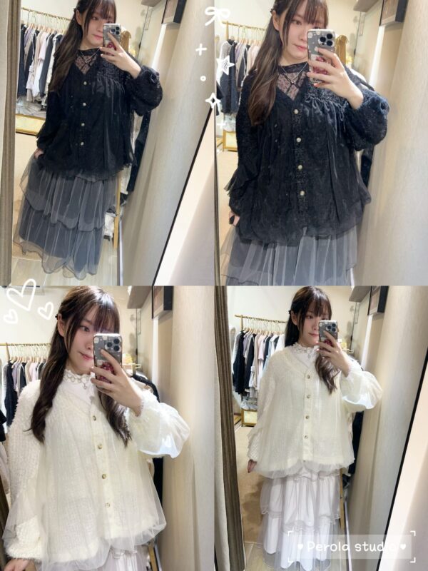 જ⁀➴♡ ✨羽毛拼紗氣球外套 (人氣預訂)