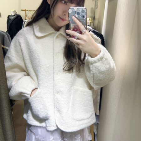 જ⁀➴♡✨娃娃領卷毛外套