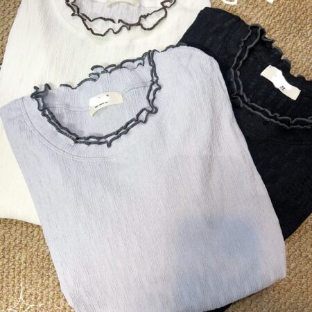 જ⁀➴♡✨橫間波浪邊長袖