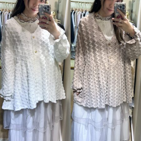 🌿水波紋茸茸外套 ＋ 重工層層拼接紗裙🌿