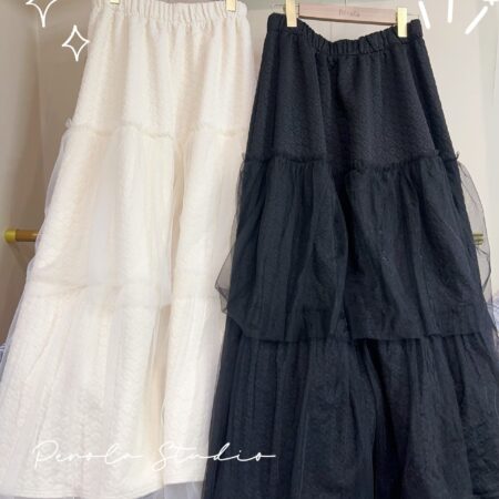 જ⁀➴♡ ✨小花拼紗半裙