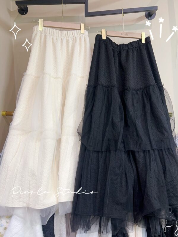 જ⁀➴♡ ✨小花拼紗半裙