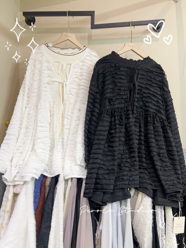 જ⁀➴♡ ✨千層捲捲綁帶外套