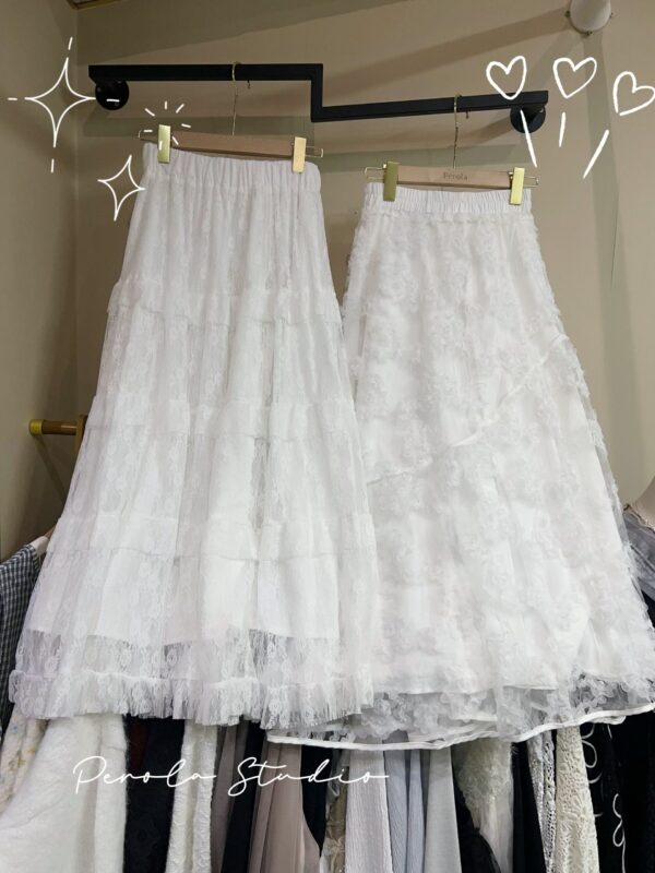 જ⁀➴♡ ✨立體花花半裙 ＋蕾絲蛋糕半裙