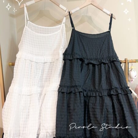 જ⁀➴♡ ✨暗格Ruffle 吊帶裙