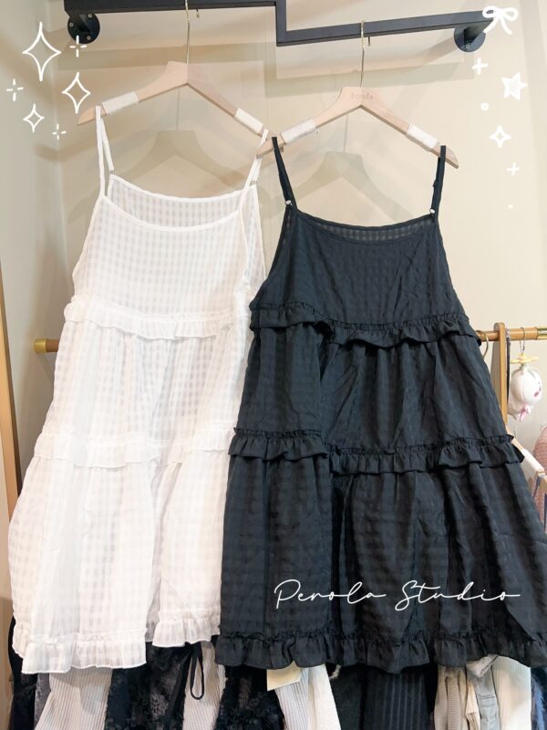 જ⁀➴♡ ✨暗格Ruffle 吊帶裙