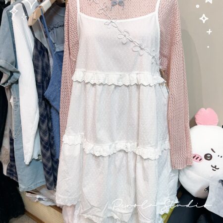 જ⁀➴♡ ✨捲邊洞洞側開上衣