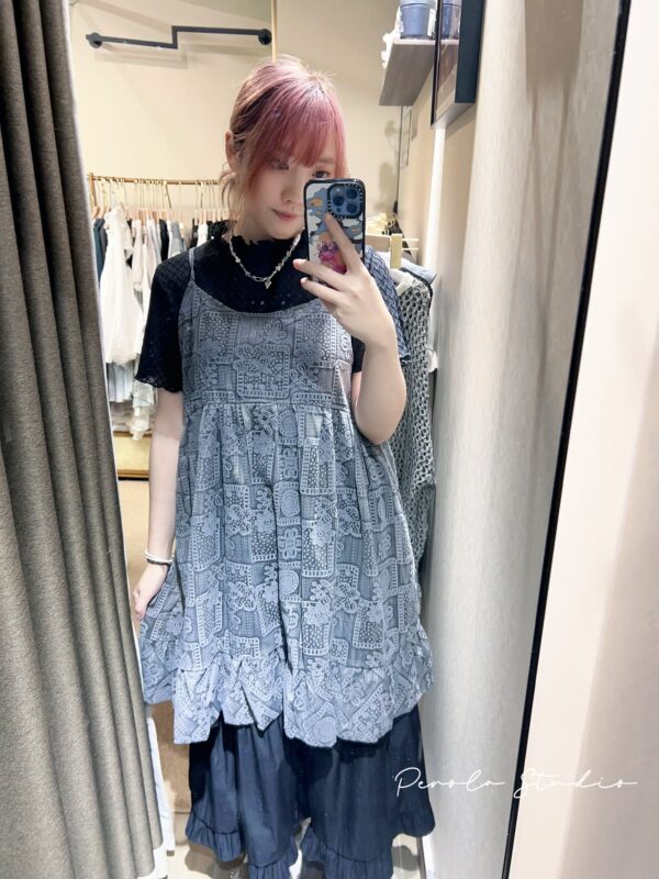 જ⁀➴♡ ✨復古暗花吊帶外搭