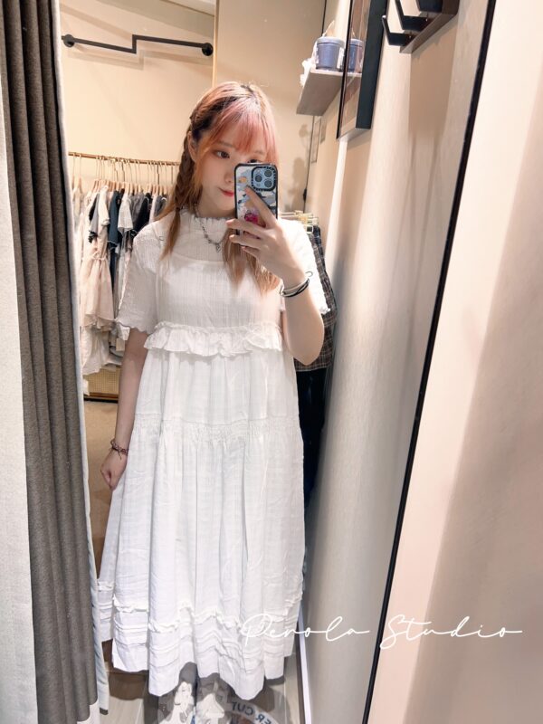 જ⁀➴♡ ✨暗格花邊吊帶長裙