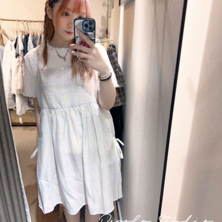 જ⁀➴♡ ✨格紋綁帶大口袋外搭