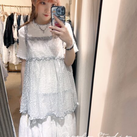 જ⁀➴♡ ✨透感豹紋吊帶外搭
