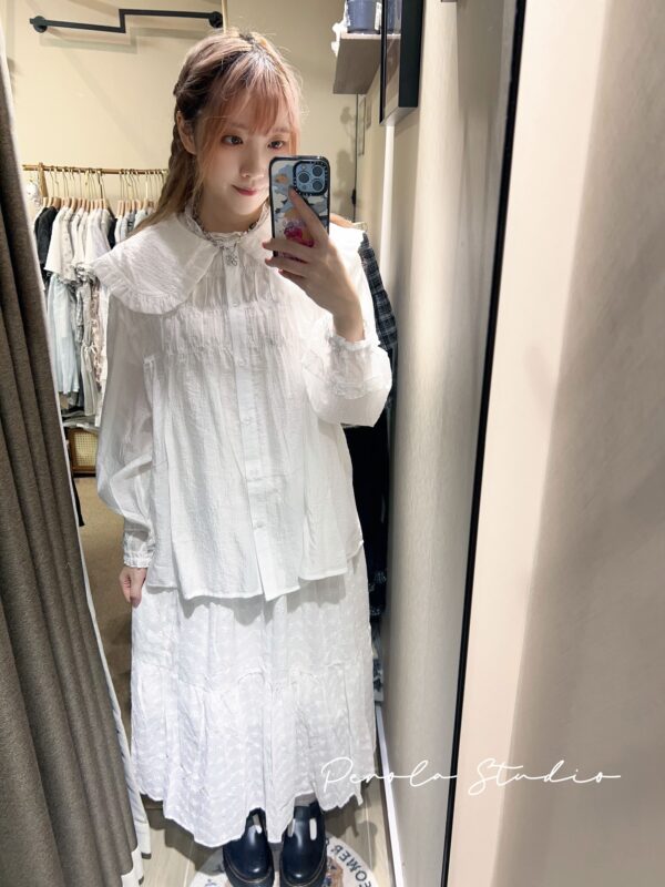 IMG_3636 જ⁀➴♡ ✨娃娃領薄款花邊襯衫