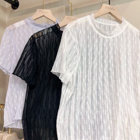 જ⁀➴♡ ✨透感蝴蝶結打底