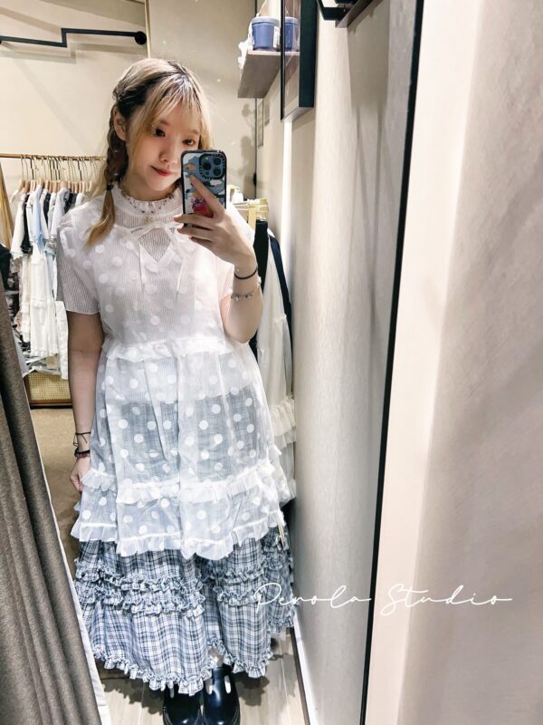 IMG_4569 જ⁀➴♡ ✨日系格紋花邊半裙