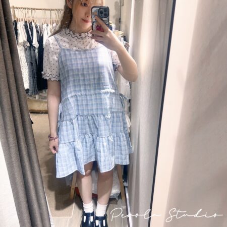 IMG_5321 જ⁀➴♡ ✨日系格紋蝴蝶結吊帶裙