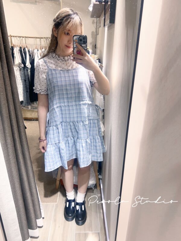 IMG_5321 જ⁀➴♡ ✨日系格紋蝴蝶結吊帶裙