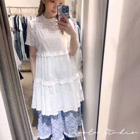 IMG_5327 જ⁀➴♡ ✨日系雪紡格紋花邊半裙