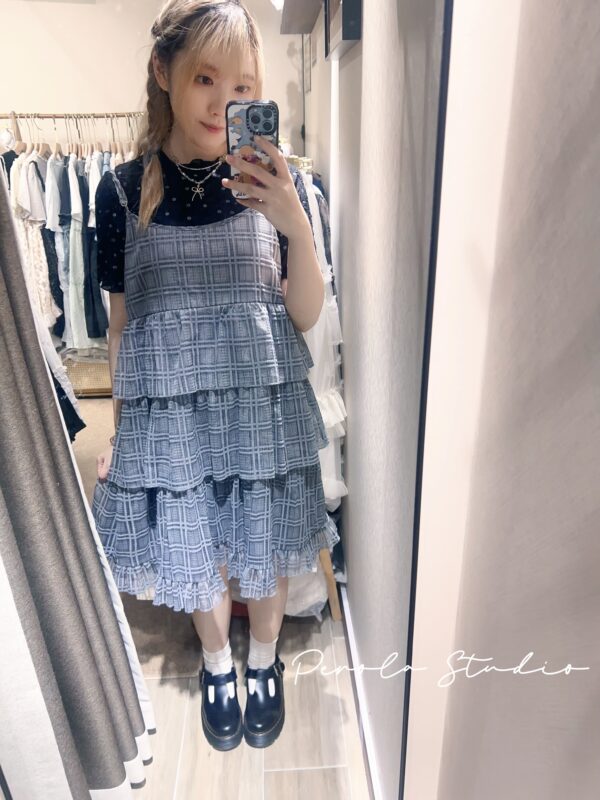 IMG_5336 જ⁀➴♡ ✨日系格紋層層蛋糕吊帶裙
